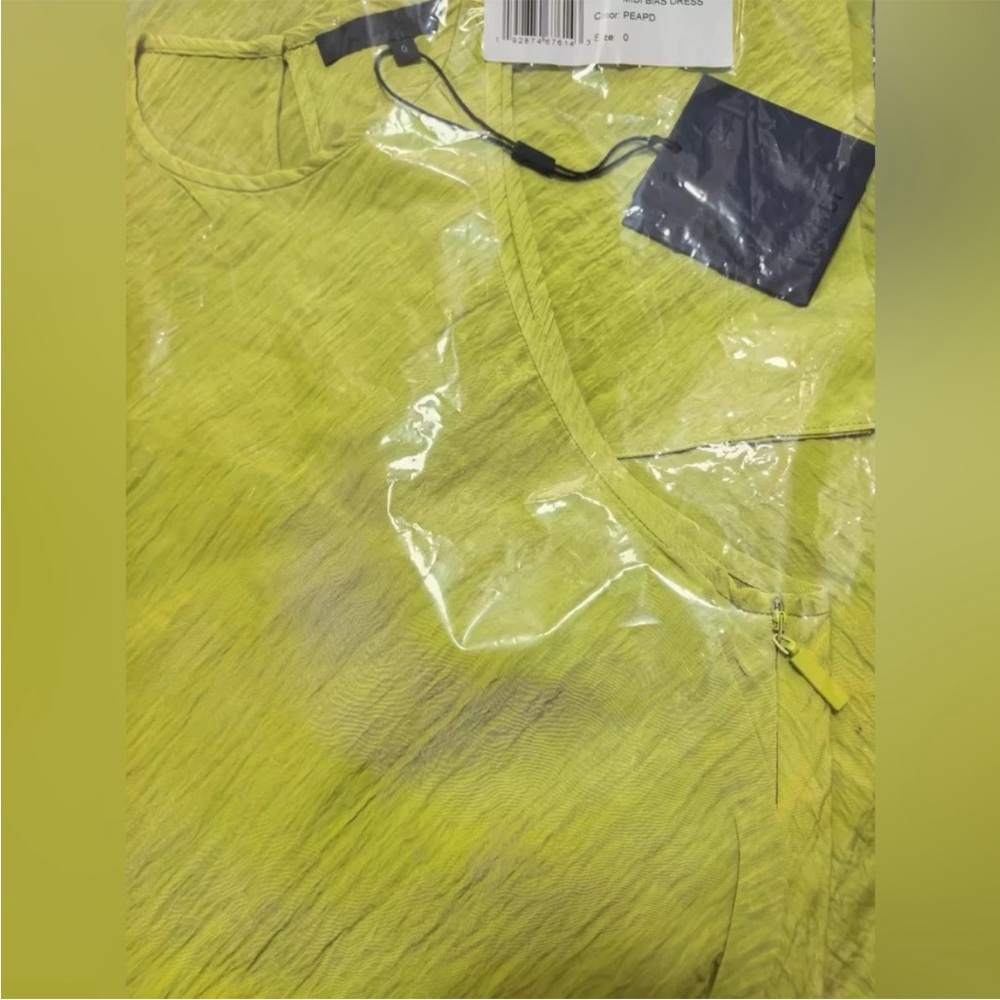 Tibi NWOT The Crinkle Slip Midi Bias Dress - Yellow - Picture 5 of 5